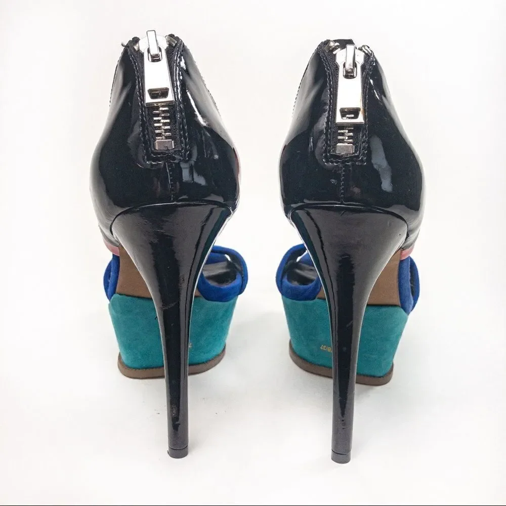 Jessica Simpson Vadio Colorblock Platforms Sz 7B